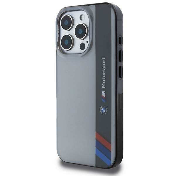 BMW Motosport IML Vertical Stripe Case for iPhone 16 Pro 6.3" Grey - BMHCP16L23HTFEG