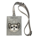 Nimmy Big Eye Cute Pet Yorkie Dog Face Card Sleeve Holder Grey - N-XDY-KT-027