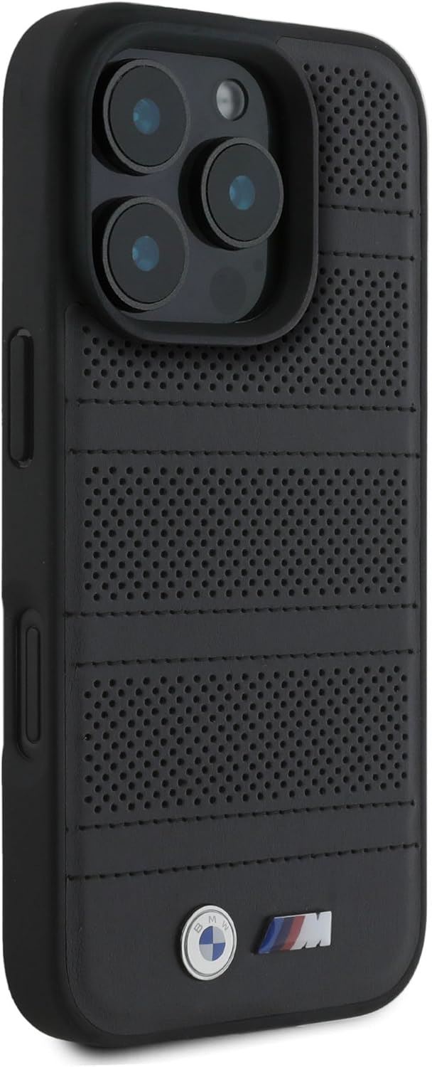 BMW M Perforated Stitched Line Case with MagSafe for iPhone 16 Pro Max 6.9" Black - BMHMP16X23PUSPK