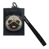 Nimmy Big Eye Cute Pet Pug Dog Face Card Sleeve Holder Black - N-XDY-KT-09-A