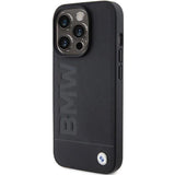 BMW Hot Stamp Leather Case for iphone 15 Pro 6.1" Black - BMHCP15LSLLBK