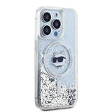 Karl Lagerfeld Liquid Glitter Choupette Head Case with MagSafe for iPhone 15 Pro Max 6.7" Clear - KLHMP15XLGCHSGH