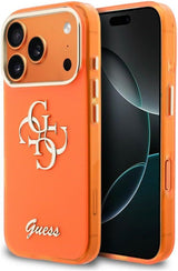 Guess IML 4G Script Metal Logo Case with MagSafe for iPhone 17 Pro 6.3" Orange  - GUHMP17L5HC4MLSO