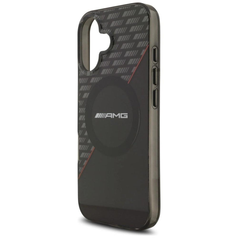 AMG Double Layer Transparent Rhombs Case with MagSafe for iPhone 17 6.3" Black Red - AMHMP17S24HRDKR