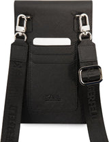 Karl Lagerfeld Embossed Logo Universal Phone Pouch with Strap Black - KLWBSARSGK