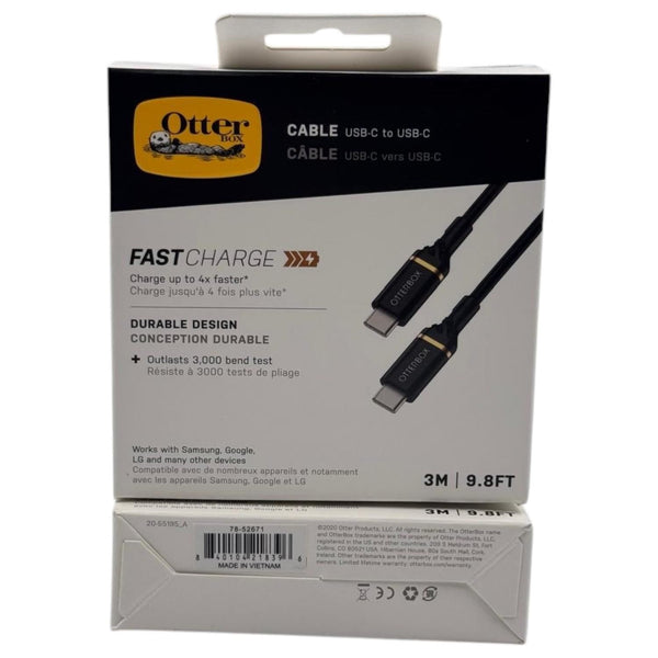 OtterBox 3M 60W USB C to USB C Cable Black - 78-52671