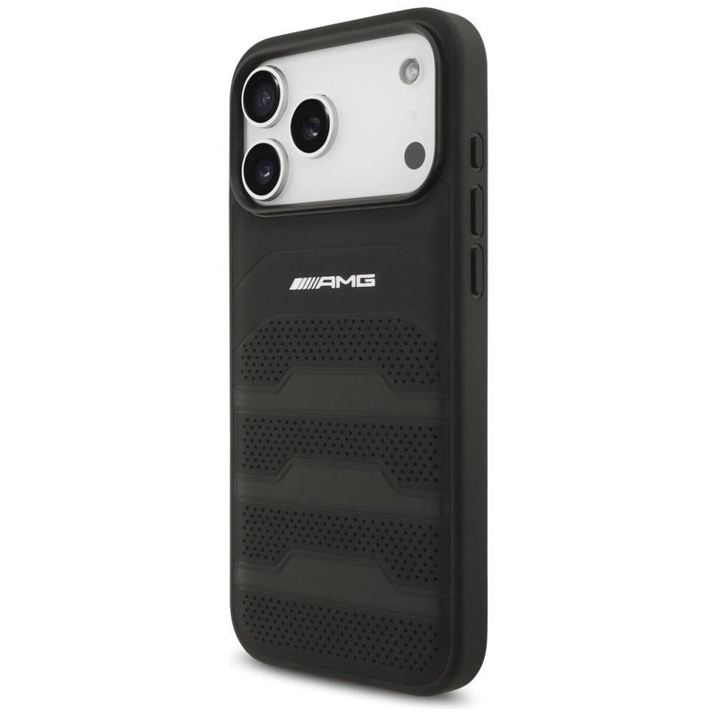 AMG Leather Debossed Lines Logo Case for iPhone 17 Pro Max 6.9" Black - AMHCP17XGSEBK