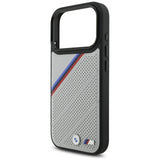 BMW M Tricolor Metal Logo Case with MagSafe for iPhone 17 Pro 6.3" Grey - BMHMP17L25PCSPEG