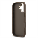 Guess PU Leather 4G Big Logo Gold Frame Case for iPhone 17 6.3" Brown - GUHCP17S4GMGCBR