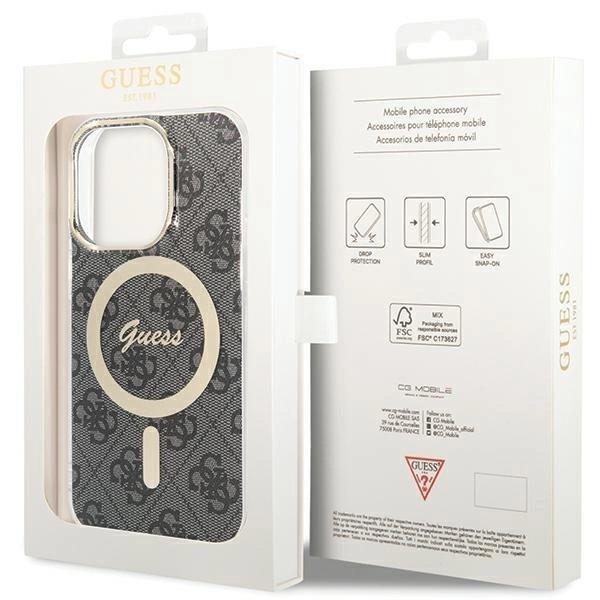 Guess IML 4G with MagSafe Hard Case for iphone 15 Pro 6.1" Black - GUHMP15LH4STK