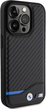 BMW Leather Carbon Case for iphone 15 Pro 6.1" Black - BMHCP15L22NBCK