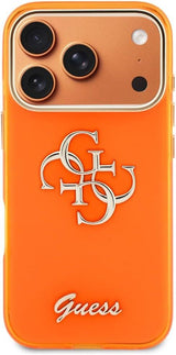 Guess IML 4G Script Metal Logo Case with MagSafe for iPhone 17 Pro 6.3" Orange  - GUHMP17L5HC4MLSO