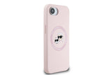 Karl Lagerfeld Liquid Silicone Karl and Choupette Head Case with MagSafe for iPhone 16e 6.1" Pink - KLHMPSE4SKCHTCP