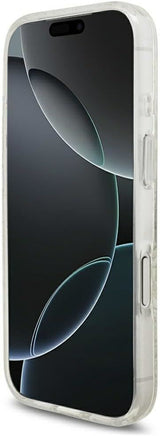 Guess IML Flowers Electro Pearl Strap MagSafe Case for iPhone 17/18 Pro 6.3" White - GUHMP18LHCPOFPH