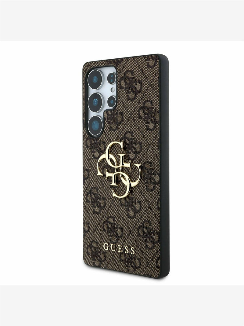 Guess Leather 4G Coloured Ring Classic Logo Case with MagSafe for Samsung Galaxy S25 Ultra 6.9" Brown - GUHCS25L4GMGBR