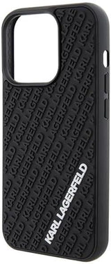 Karl Lagerfeld 3D Rubber Multi Logo Case for iphone 15 Pro 6.1" Black - KLHCP15L3DMKRLK