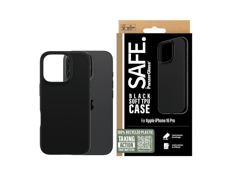 Panzer Glass Black Safe Soft TPU Case for iPhone 16 Pro 6.3" - SAFE95901