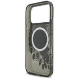 Guess IML Flowers Pearl Strap MagSafe Case for iPhone 17 Pro Max 6.9" Black - GUHMP17XHFWBRCESK