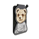 Nimmy Fashion & Cute Black Bear Series Embroidery Magnetic Stand with MagSafe Grey - N-CXMC-ZJKT-11-A