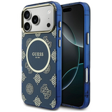 Guess IML Peony Dot Case with MagSafe for iPhone 17 Pro Max 6.9" Blue - GUHMP17X5HPOEDB