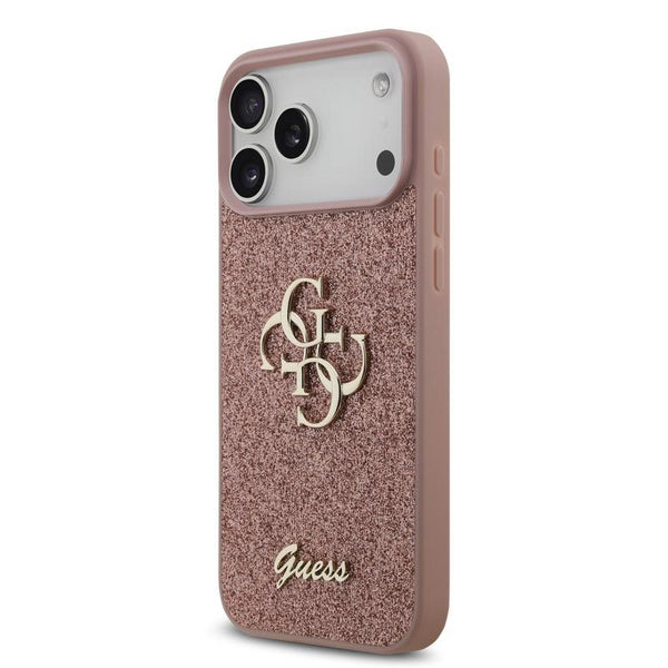 Guess PU Fixed Glitter Big 4G Metal Logo Case for iPhone 17 Pro Max 6.9" Pink - GUHCP17XHG4SGP