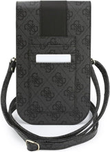 Guess 4G Round Classic Logo Stripes Universal Phone Pouch with Strap Black - GUWB6PG4S4RK