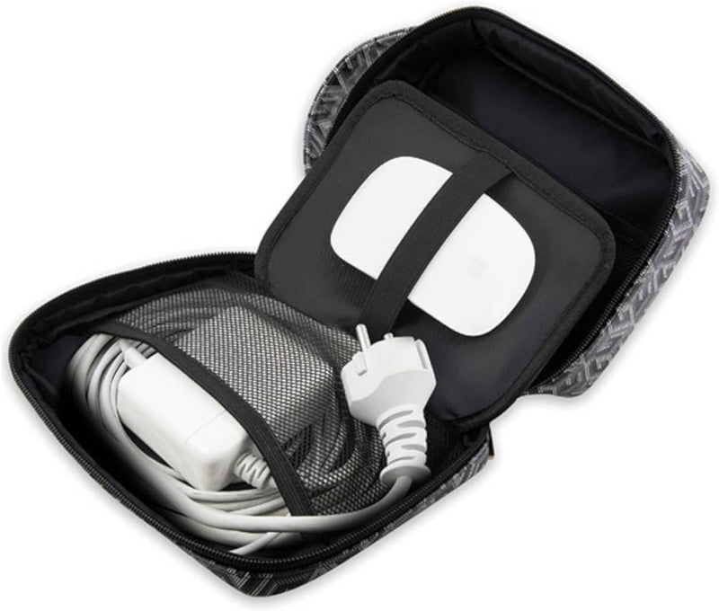 Guess GCube Stripe Metal Logo Organizer Travel Bag Black - GUHBHGCFSEK