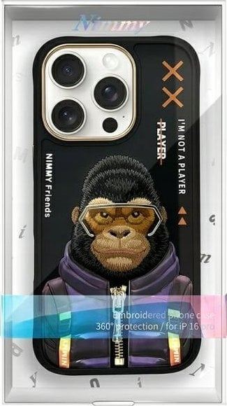 Nimmy Cool & Cute 2.0 Gorilla Case for iPhone 16 Pro Max 6.9" Black - N-KM-iP16-Pro-Max-016