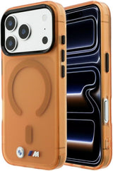 BMW M IML Frosted Metal Logo Trims Case with MagSafe for iPhone 17/18 Pro Max 6.9" Orange - BMHMP18X26HTFMILO