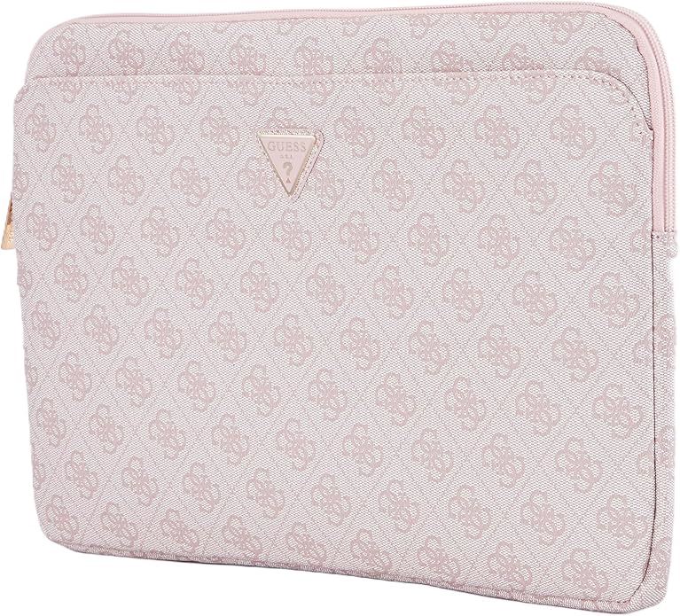 Guess 4G Zipper Pocket Triangle Logo Laptop Sleeve for 14" MacBook Pink -GUCS14ZP4DPTP
