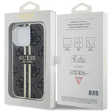 Guess IML 4G Gold Stripe Hard Case for iphone 15 Pro 6.1" Black - GUHCP15LH4PSEGK
