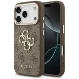 Guess Big 4G Classic Logo Case for iPhone 17 Pro 6.3" Brown Gold - GUHCP17L4GMGCBR