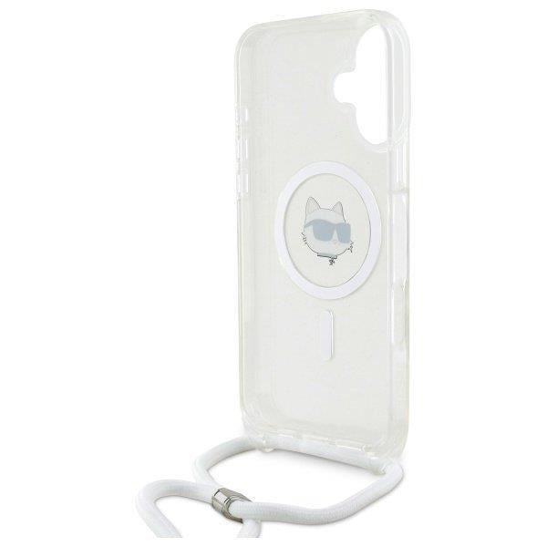 Karl Lagerfeld Crossbody IML Choupette Head Case with MagSafe for iPhone 16 6.1" Clear - KLHMP16SHCCHNT