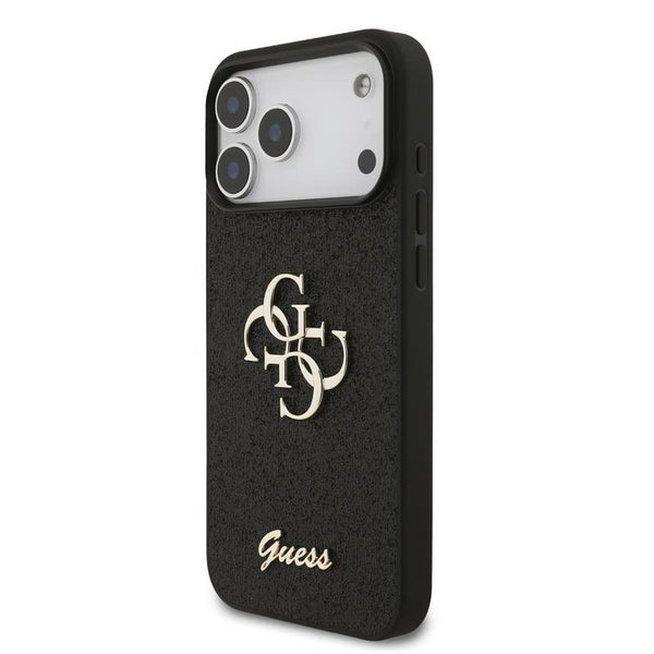 Guess PU Fixed Glitter Big 4G Metal Logo Case for iPhone 17 Pro Max 6.9" Black - GUHCP17XHG4SGK