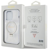 Guess Script Glitter Hard Case with MagSafe Ring Stand for iPhone 15 Pro 6.1" Clear - GUHMP15LHRSGSD