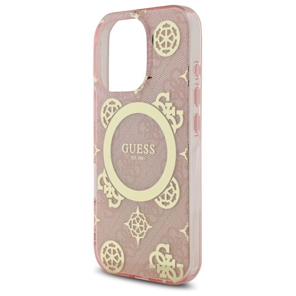 Guess IML Peony On 4G Background Case with MagSafe for iPhone 16 Pro 6.3" Pink - GUHMP16LH4PYEEP