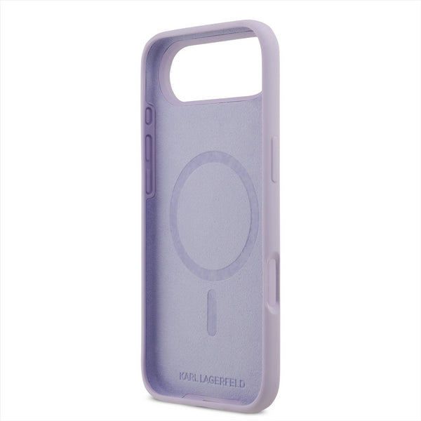 Karl Lagerfeld Liquid Silicone Karl and Choupette Case with MagSafe for iPhone 17 Air 6.5" Purple - KLHMP17MSCMKCRHU