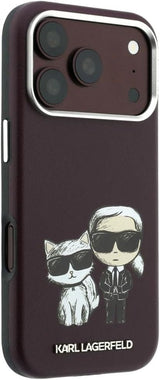 Karl Lagerfeld Smooth PU Leather Case with Sketch Print and MagSafe for iPhone 17/18 Pro 6.3" Burgundy - KLHMP18L6PWKCIDR