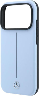 Mercedes Leather Semi Wrap Iconic Line Case with MagSafe for iPhone 17/18 Pro Max 6.9" Blue - MEHMP18X25PFWSTB