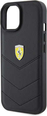 Ferrari Twist Metal Logo Case for iphone 15 6.1" Black - FEHCP15SRDUK