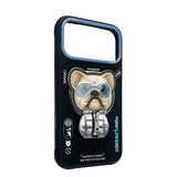 Nimmy Cool & Cute 2.0 Little Rich Tycoon Dog Case with MagSafe Stand for iPhone 17 Pro 6.3" Black Blue - N-YJKM-CXZJZH-IP17-PRO-07