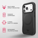 Tech21 Evo Guard Case with MagSafe & Holster for iPhone 17/18 Pro 6.3" Black - T21-11612