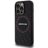 Mercedes AMG Carbon Pattern Liquid Silicone Case with MagSafe for iphone 15 Pro Max 6.7" Black - AMHMP15X23SMRK