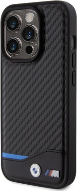 BMW Leather Carbon Case for iphone 15 Pro 6.1" Black - BMHCP15L22NBCK