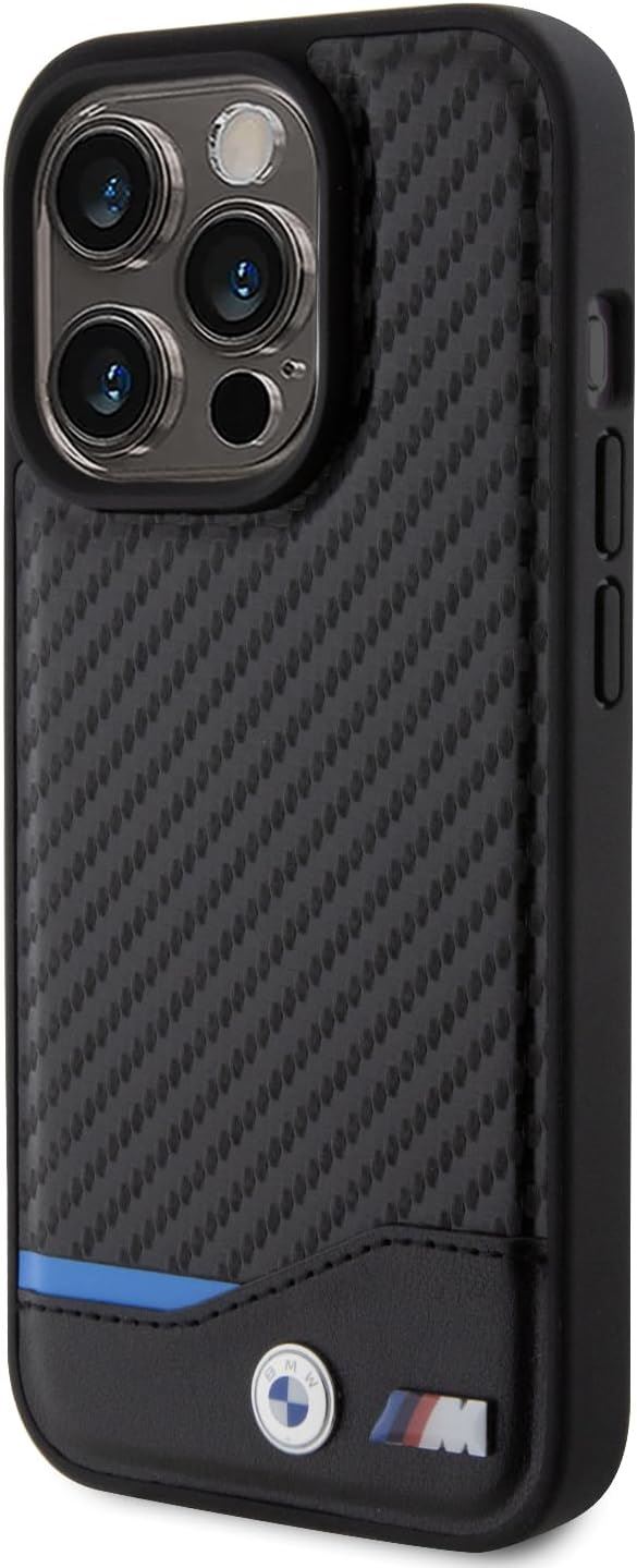 BMW Leather Carbon Case for iphone 15 Pro 6.1" Black - BMHCP15L22NBCK