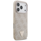 Guess 4G Triangle Logo Strap With Pearl Strap Case MagSafe for iPhone 17 Pro 6.3" Pink - GUHMP17LP4TSDPPSP