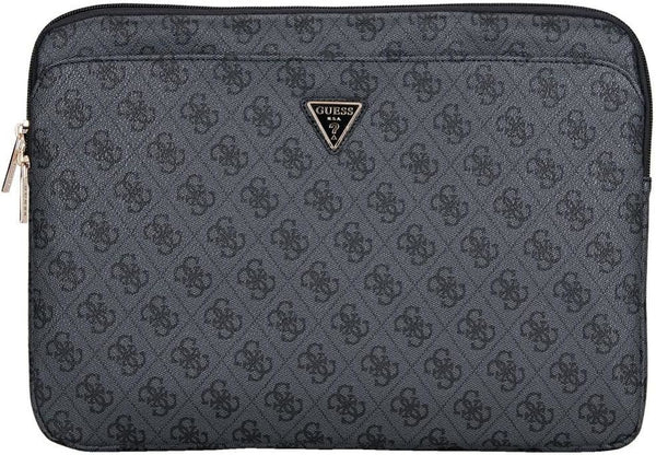 Guess 4G Zipper Pocket Triangle Logo Laptop Sleeve for 14" MacBook Black - GUCS14ZP4DPTK