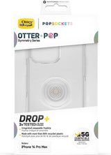 Otterbox Symmetry Series Popsockets for iphone 14 Pro Max 6.7" Clear 77-88815