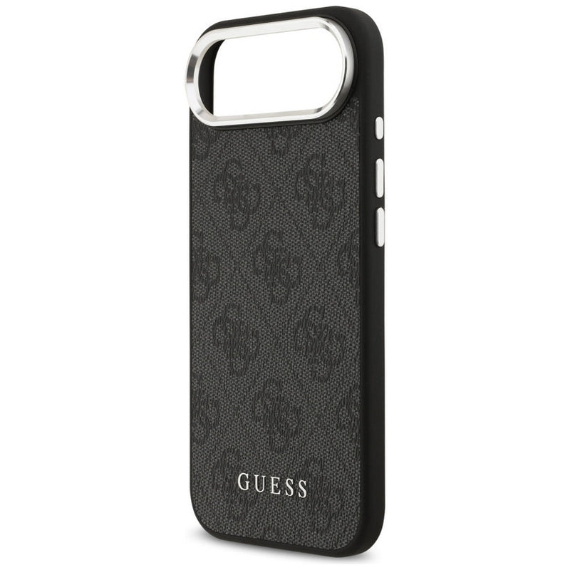 Guess PU Leather 4G Logo Silver Frame Case for iPhone 17 Air 6.5" Black - GUHMP17MP4GSSMCK