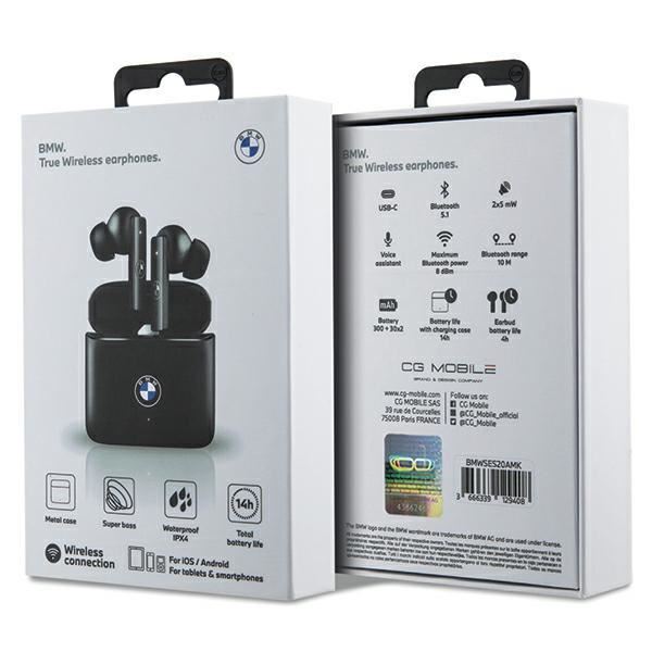 BMW Signature TWS Bluetooth Wireless Headphones Black - BMWSES20AMK